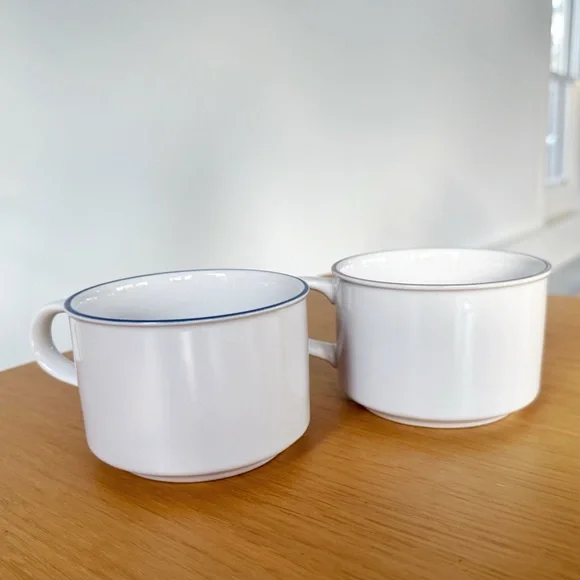 2 Vintage Rainbow Ceramic Mugs for Coffee, Soup, or Tea - Picture 4 of 6